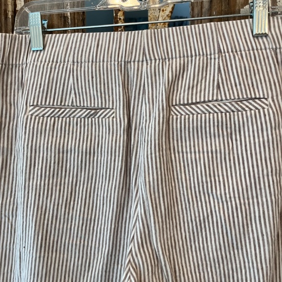 J Jill Linen Pants - Brown/White Stripe - Elastic Waist - Size M - Picture 4 of 4